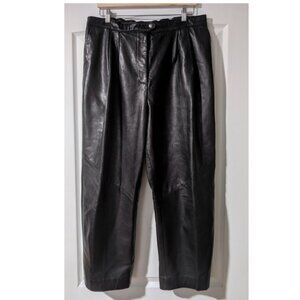 Vintage Holt Renfrew | Women's Pleated Leather Pants In Black